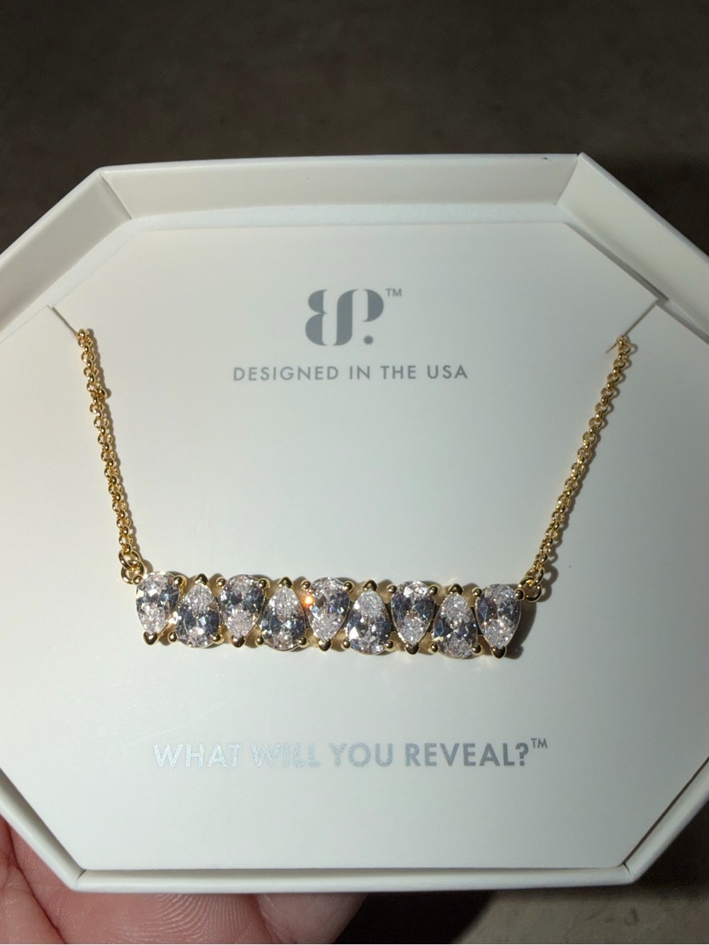 Bomb Party RETRO Necklace-We Love To See It Diamond CZ on Gold RBP9092